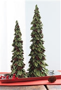 Holly Trees W/Pinecone Detail 15.5"H, 19.5"H Polystone - SMALL
