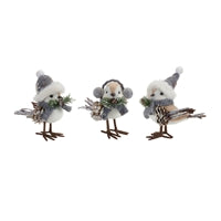 Winter Birds (3 Asst) 5"H, 5.5"H, 5.75"H Foam/Polyester