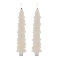 Fia Wick Tree Taper Candle 9.5"h Wax/plastic 4 & 8 Hr Timer 2 Aaa Batteries Not Included
