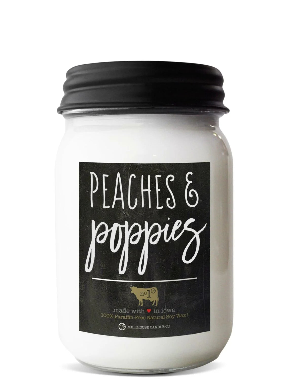 Farmhouse Mason Jar 13 Oz: Peaches & Poppies