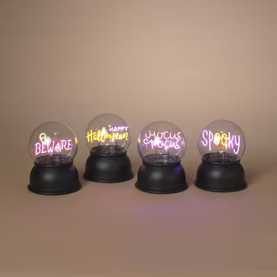 Neon Lighted Halloween Globe W/ Timer