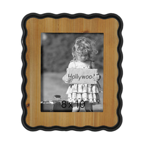 Scalloped Photo Frame Nat Blk