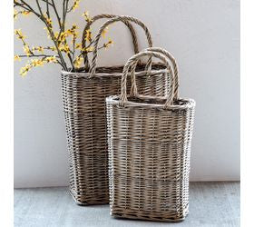 Tall French Willow Flower Basket