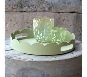12 Light Green Metal Garden Tray