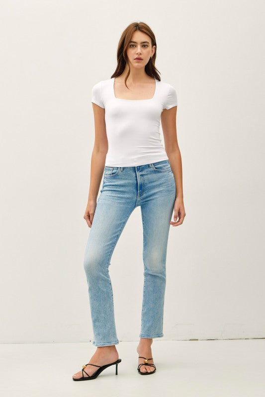 Square Neck Knit Tee