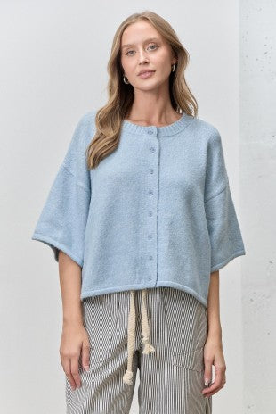 Button-Up Short Sleeve Cardigan