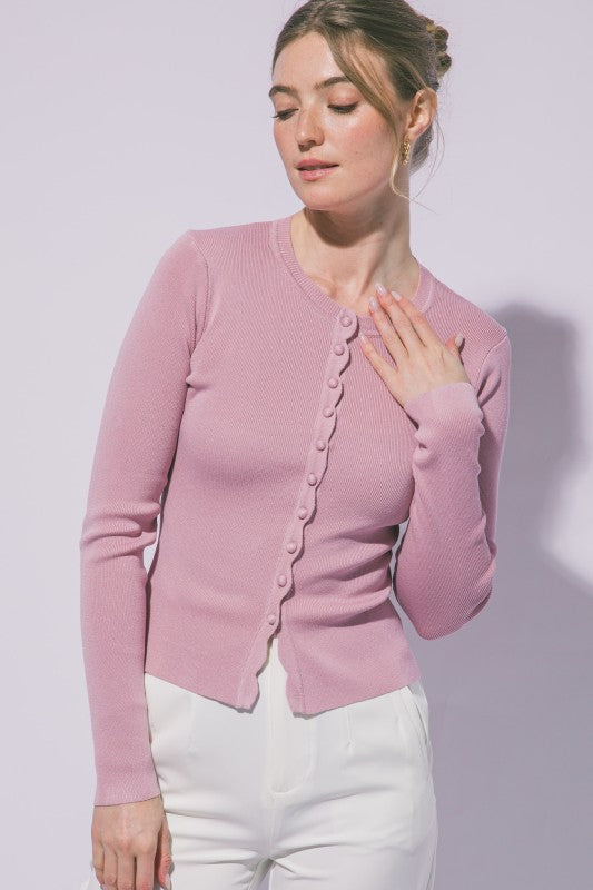 Fitted Button Front Cardigan