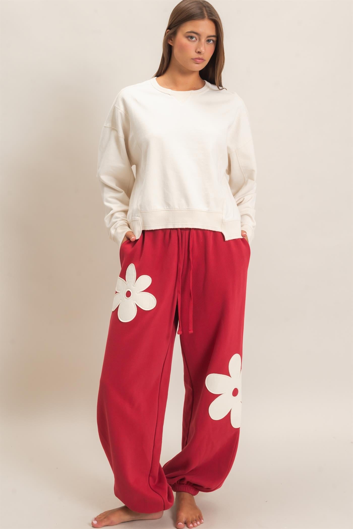 Floral Applique Joggers
