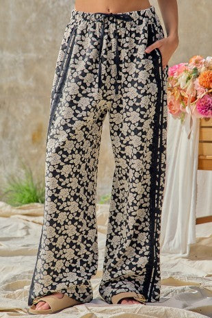 Floral Jacquard Pants