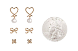 Bow, Heart, Flower Earring Set