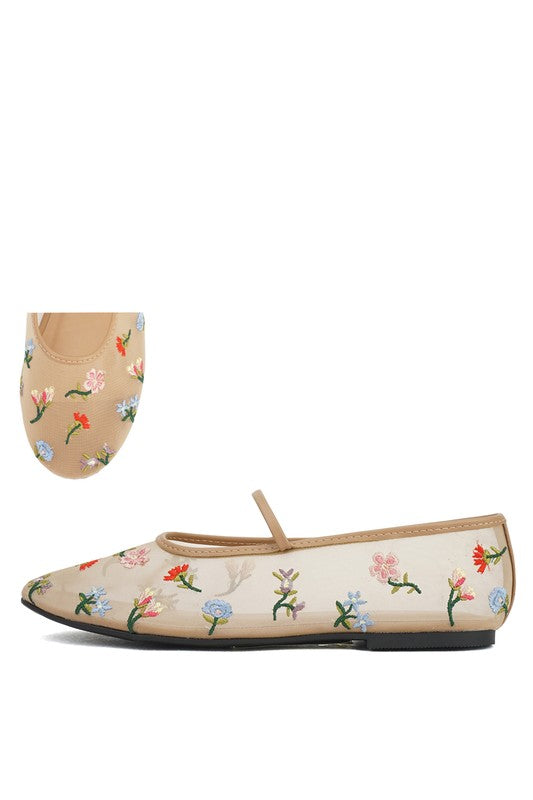 Floral Mesh Flats