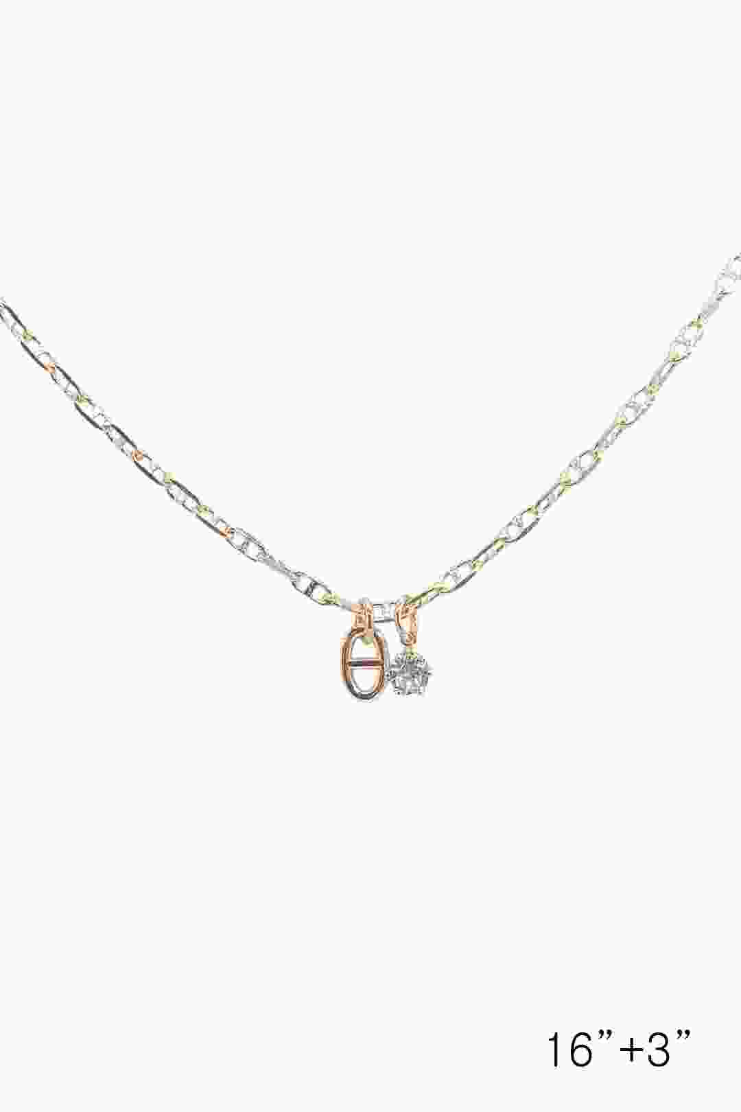 Mariner Link Cz Pendant Chain Necklace