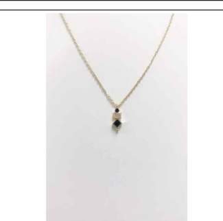 3 Stone Necklace With Baguette, Square, Round