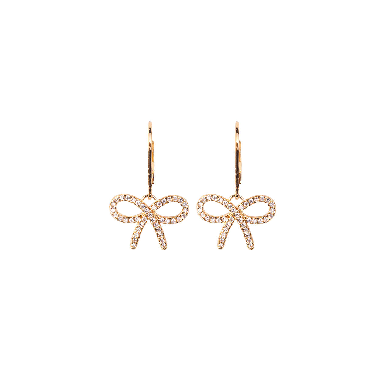 Pave Huggie Bow Earring
