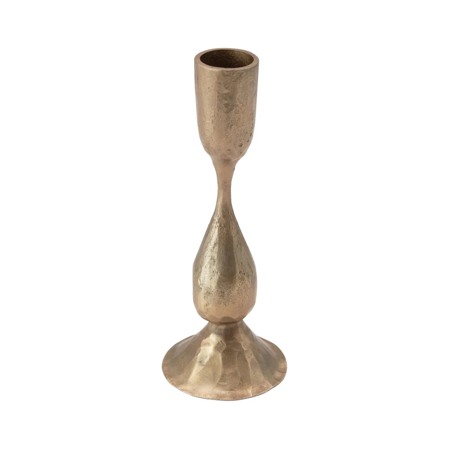 Metal Taper Holder, Antique Brass Finish