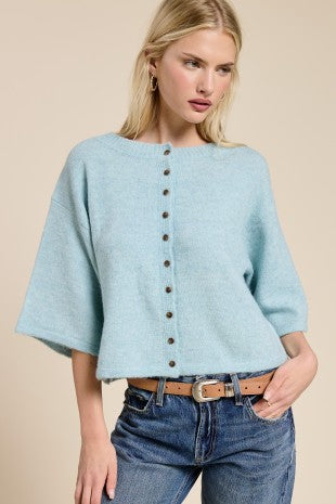 Wide Sleeve Knit Cardigan