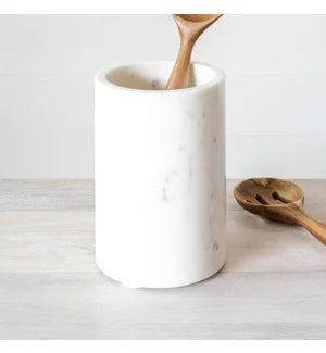 WHITE MARBLE UTENSIL HOLDER