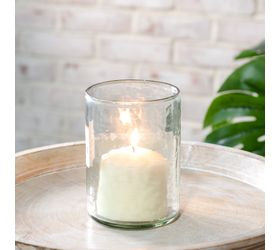6" Hammered Clear Candle Jar