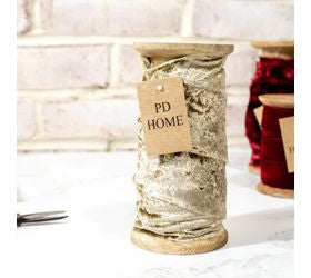 50mm X 10 Yds Gold Velvet Ribbon Spool