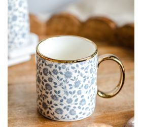 Gold Accent Flower Mug