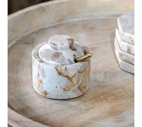 3" Marble Container W/ Spoon