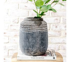 10.65" Black Boho Vase