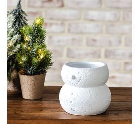 4.7" Cement Snowman Planter
