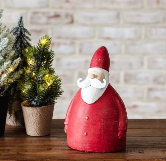 8.3" Cement Santa Decor