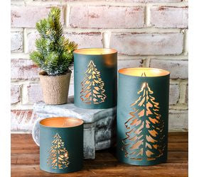 Green Holiday Tree Lanterns