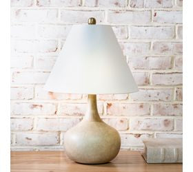 22" Honey Beige Ceramic Table Lamp
