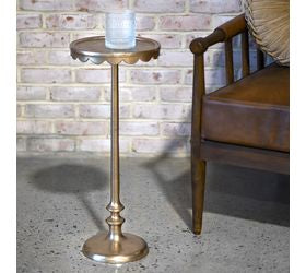 Antique Brass Scallop Edge Side Table