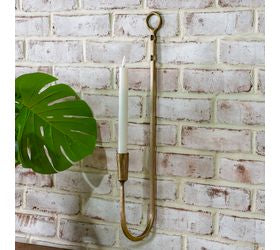 22" Antique Brass Wall Taper Holder
