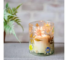 5" Pressed Carnation Flower Jar