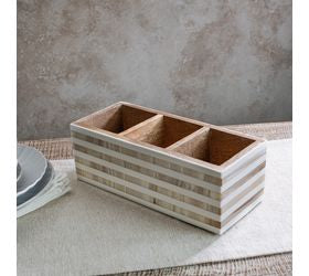Beige Stripe Resin Caddy