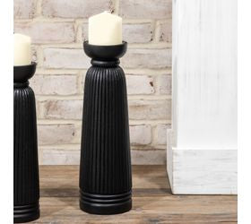 15" Black Etched Pillar Holder