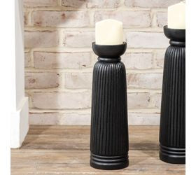 13.5" Black Etched Pillar Holder