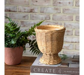 6.3" Natural Cement Weave Planter