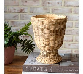 8.3" Natural Cement Weave Planter