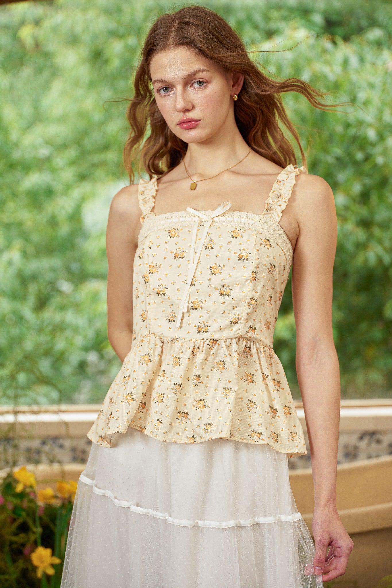 Ditsy Floral Peplum Top