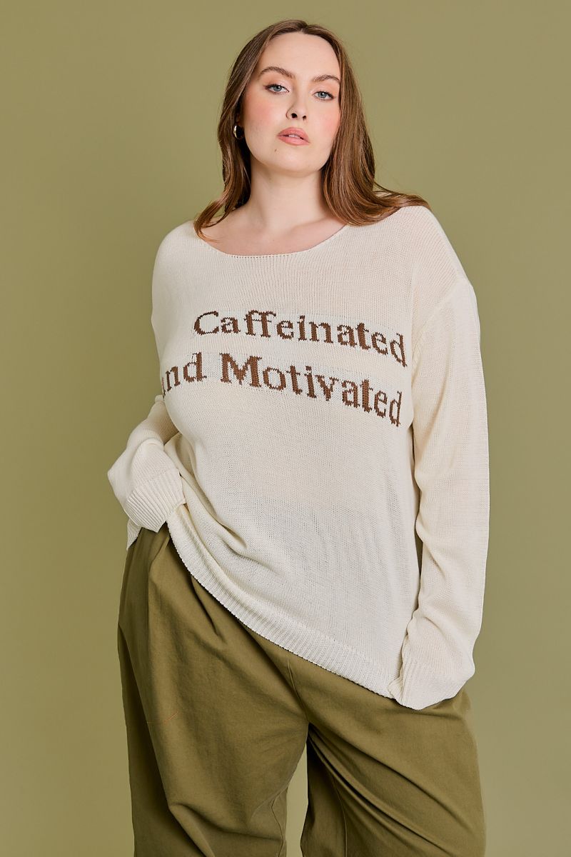 Curvy "Caffeinated" Light Sweater