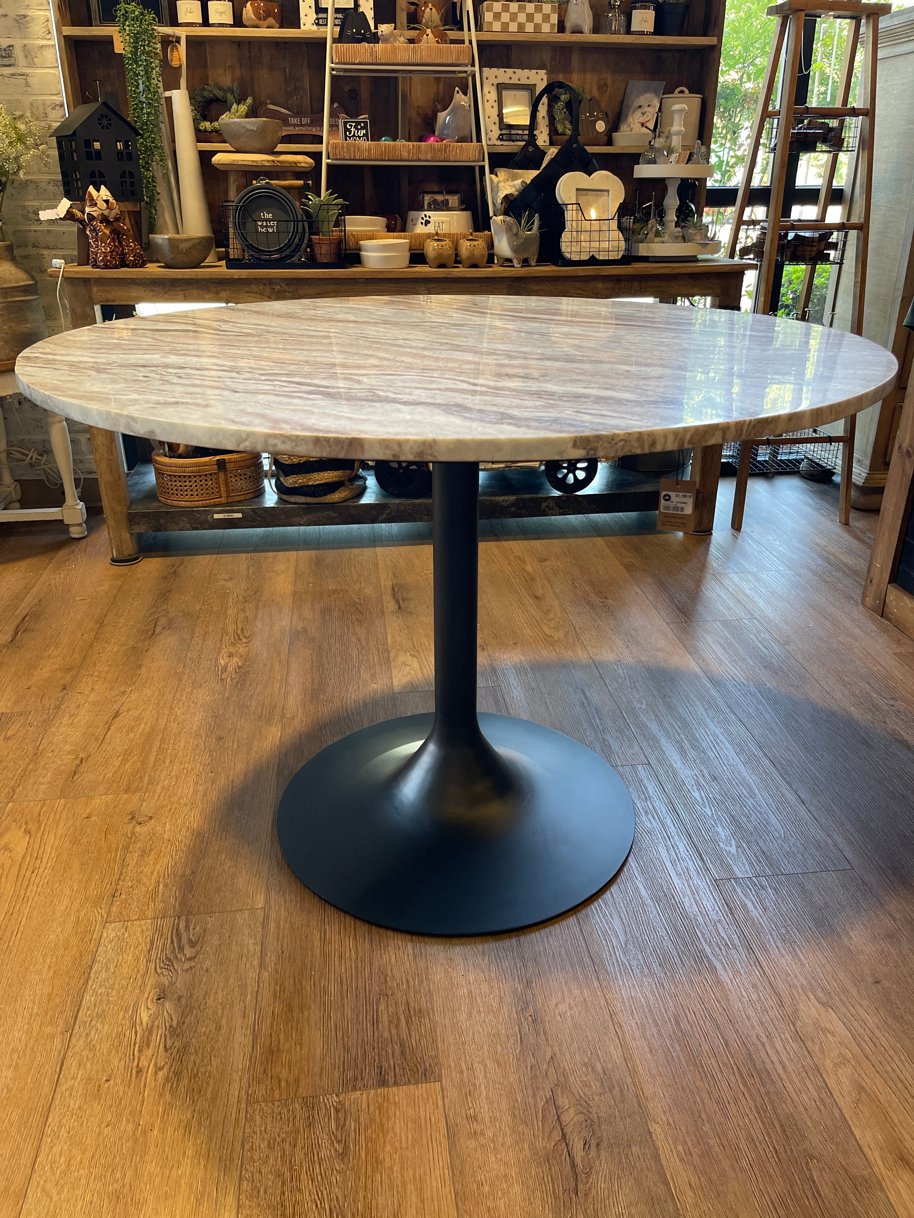 Marble Top Pedestal Dining Table