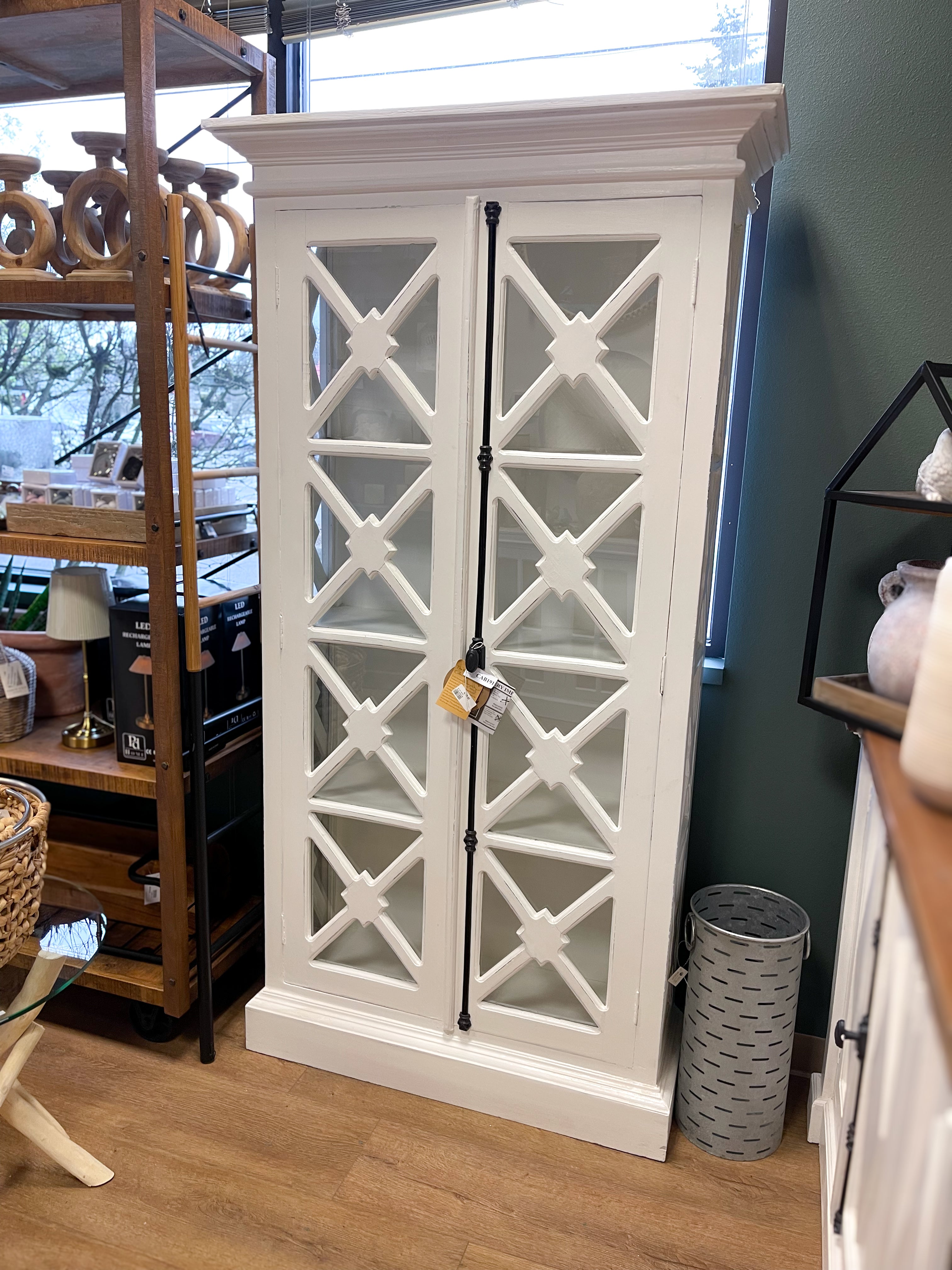 Whitewash Display Armoire