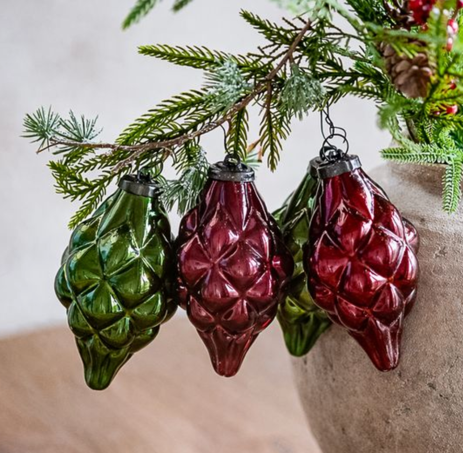 Grn/red Check Ornament