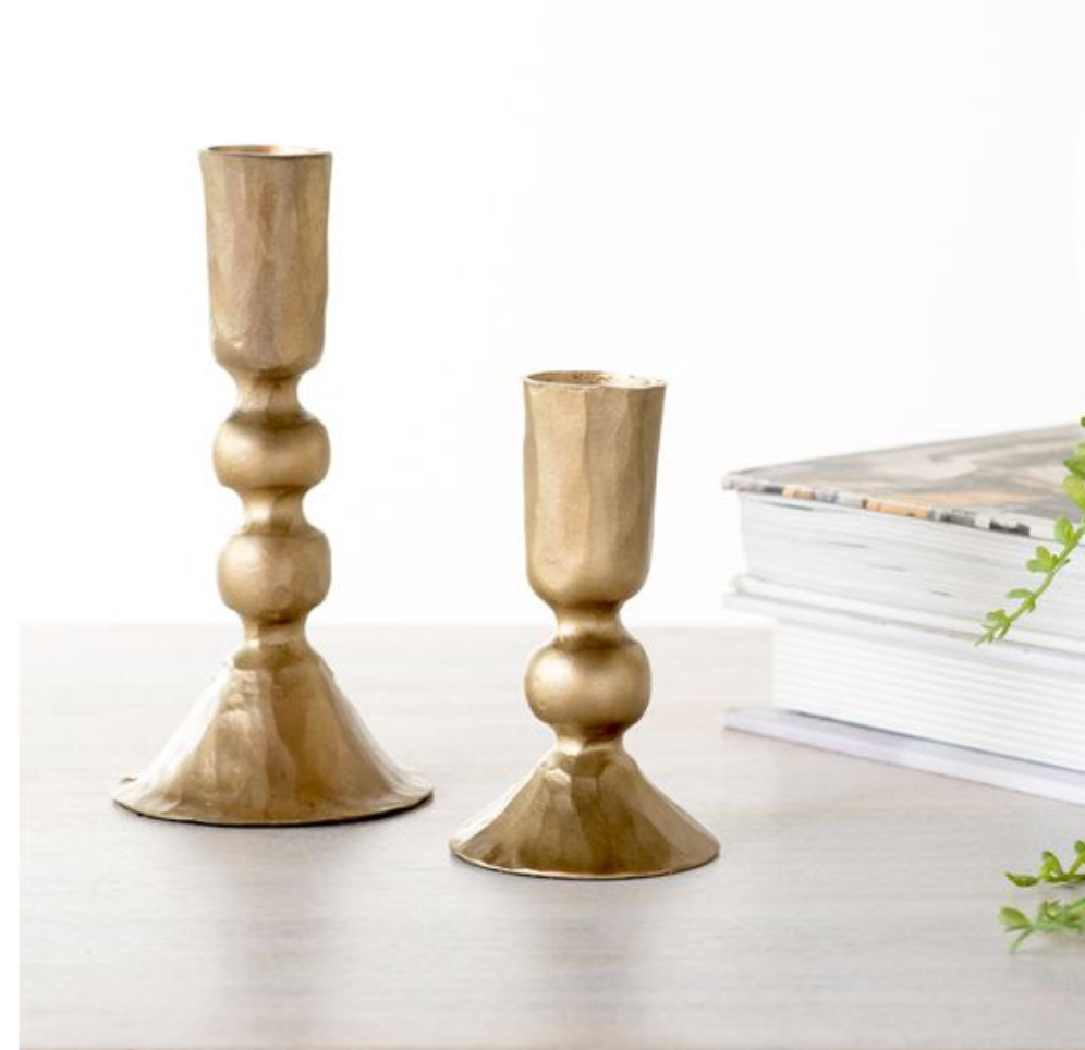 Ant. Gold Ball Candle Holders