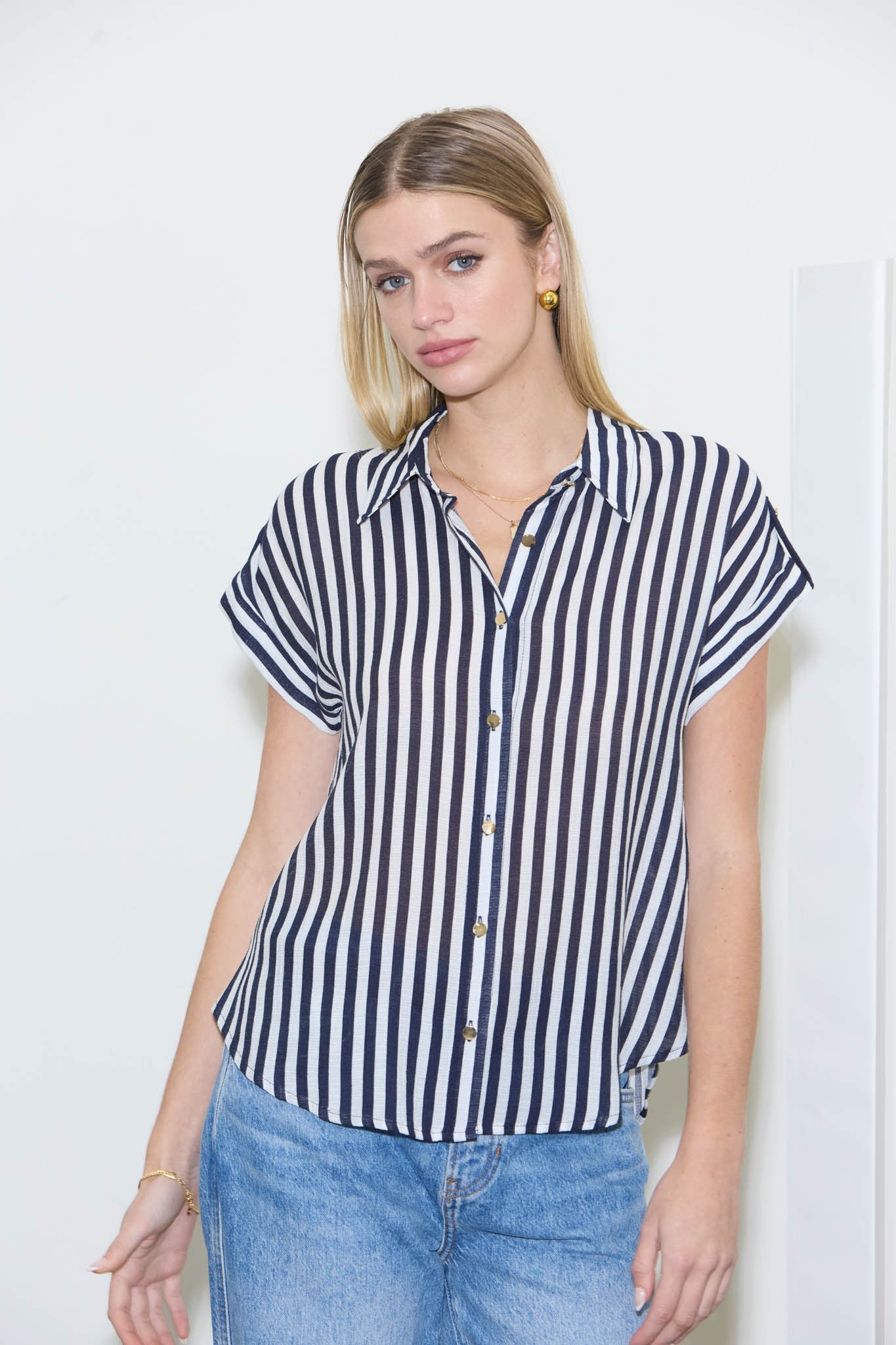 Striped Lightweight Woven Top