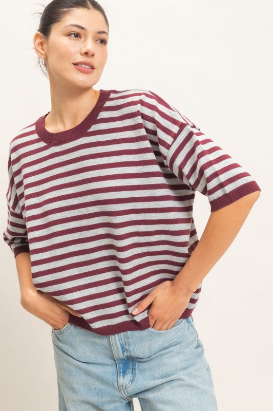 Striped Crew Neck Sweater