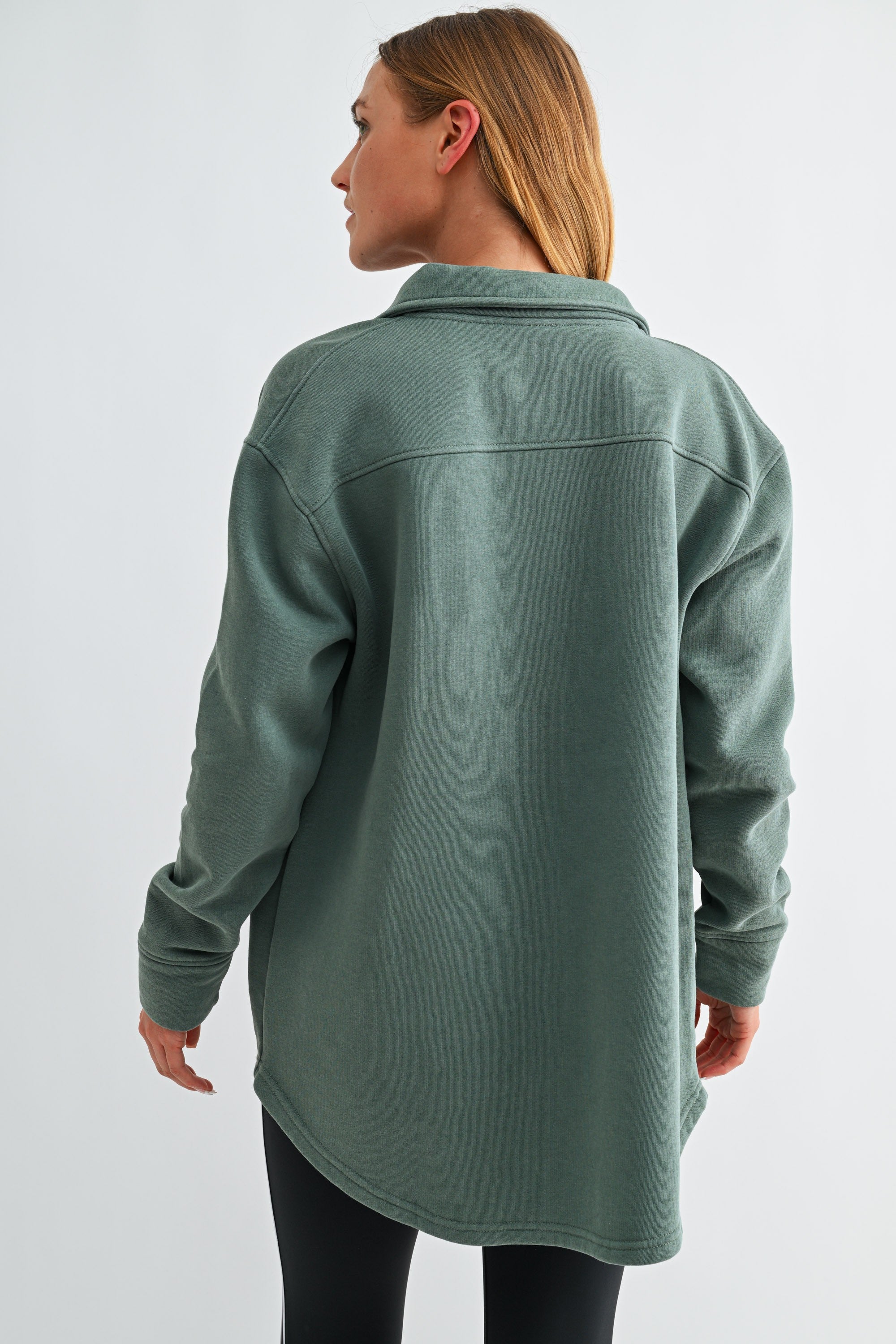 Snap-on Shacket With Pockets