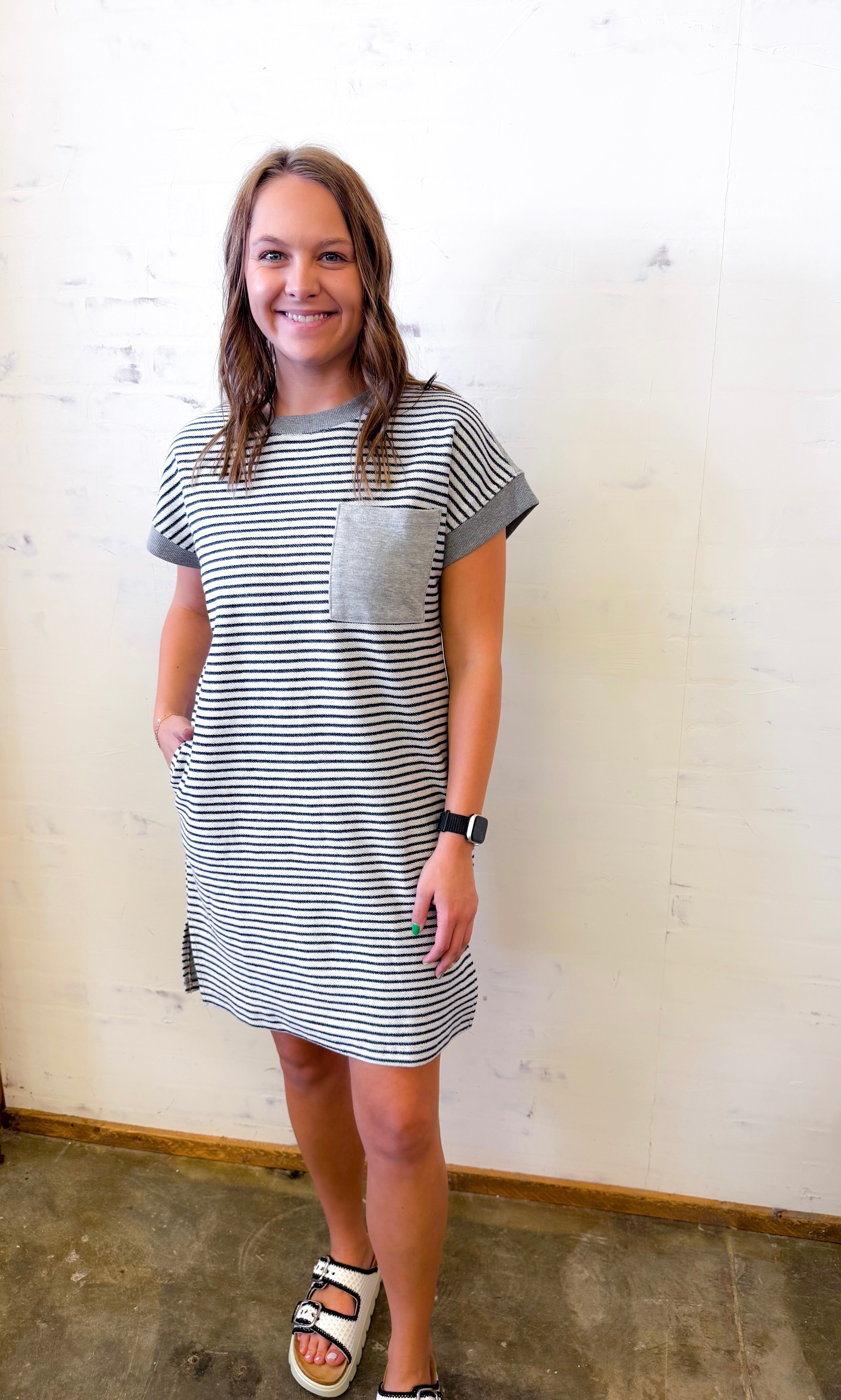 Crew Neck Short Sleeve Dress