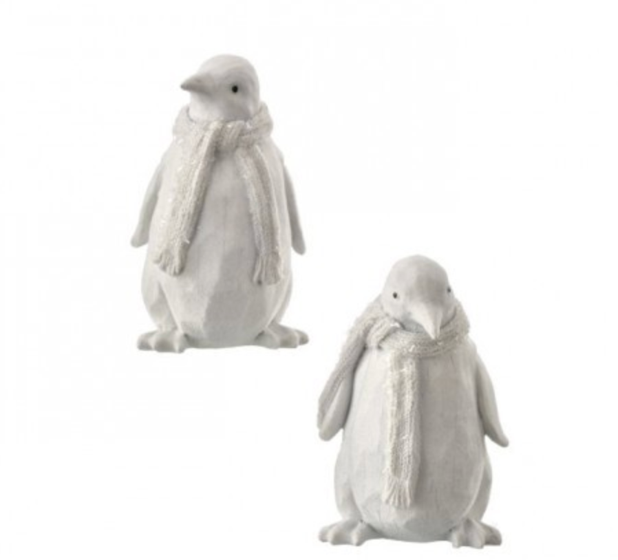 6" Resin Frozen Forest Flocked Penquin