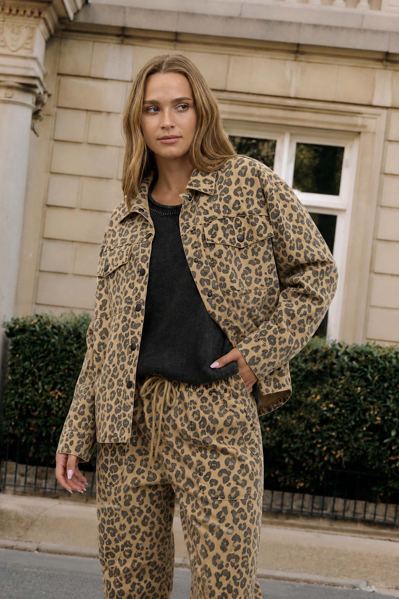 Leopard Print Collared Button Down Shacket